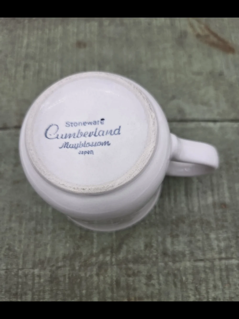 Vintage Cumberland Mayblossom Stoneware Coffee Mugs Set of 6 Beige & Brown Japan